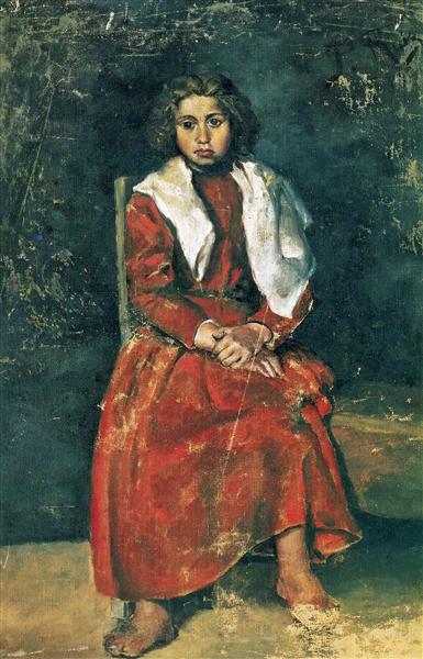 Pablo Picasso Classical Oil Paintings The Barefoot Girl - Click Image to Close